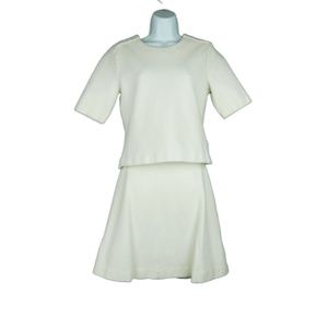 Brooks Brothers Cream Textured Skirt Set